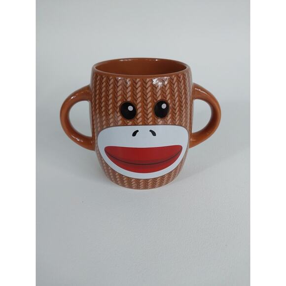 Sock Monkey Cup Mug Double Handle Ceramic 16 Ounce Galerie - Picture 1 of 4